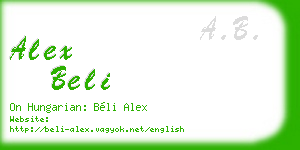 alex beli business card